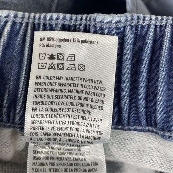 American Eagle Denim Jogger Womens Size 4 TALL Light Wash Slash Pocket Drawstrin - Picture 11 of 13